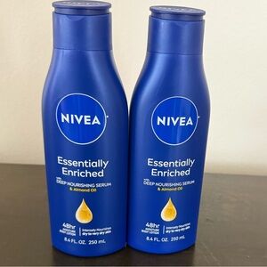NWT Bundle of 2 Nivea Essentially Enriched Lotion 8.6 FL. OZ 48hr moisture